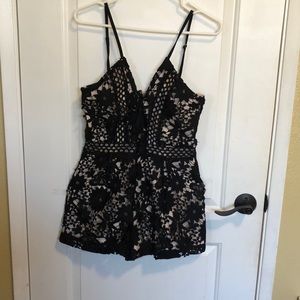 Black and Nude Romper